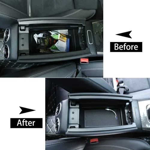 Vista 2 de Caja de almacenamiento para reposabrazos de consola central para el interior del automóvil, organizador para Mercedes Benz Clase A W177 A180 A200