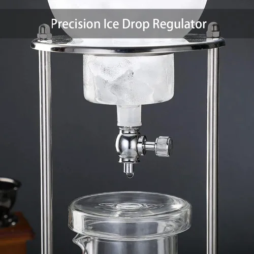 Vista 2 de Cafetera de goteo de hielo, máquina portátil de café en frío, cafetera de goteo en frío de 20.3 fl oz, torre de preparación fría para oficina en casa