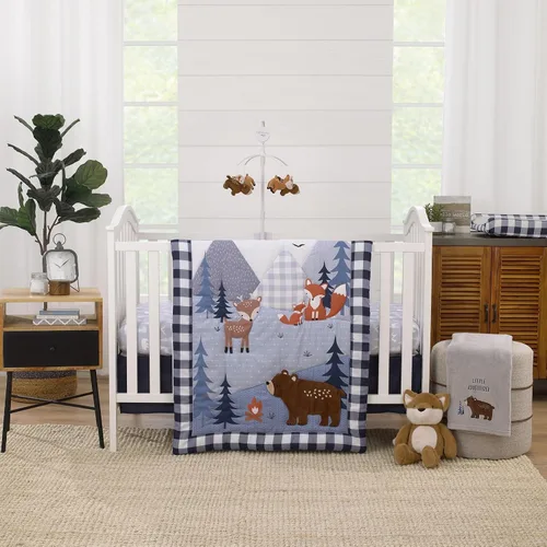 Vista 4 de Little Love by NoJo National Park Brown, Tan Bears y Deer Plush Musical Mobile