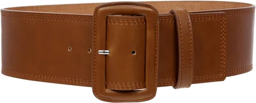 Vista 11 de Cinturón de cuero rectangular de punto de moda de cintura alta de 3 pulgadas de ancho para Negro