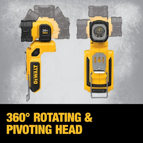 Vista 7 de DEWALT 20V MAX LED luz de trabajo, magnética, independiente y con clip, herramienta desnuda solamente (DCL044)