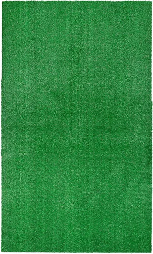 Vista 18 de Garland Rug Alfombra de césped artificial de 5 pies x 8 pies, grande para interiores/exteriores, color negro - Negro exuberante, duradera y de bajo
