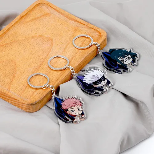 Vista 4 de G-Ahora Llavero de punto de dibujos animados X FAMILY Llavero Jujutsu Llavero Anime Llavero Regalo para Adolescente Estudiante