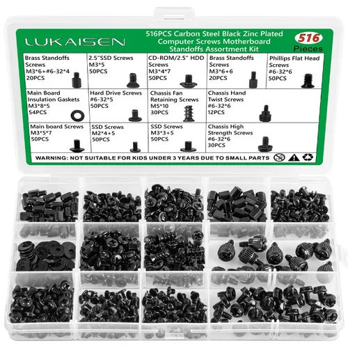 Vista 9 de 165 piezas de kit de tornillos para computadora para reparación de laptop y PC - Tornillos PCIe NVMe M.2, tuercas de separación, kit de tornillos