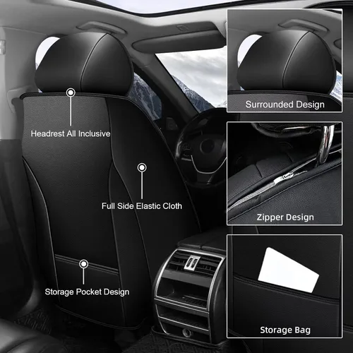 Vista 2 de AOMSAZTO Funda de asiento delantero compatible con GMC Canyon 2015-2025, protector de cojín de asiento de automóvil, fundas de asiento impermeable