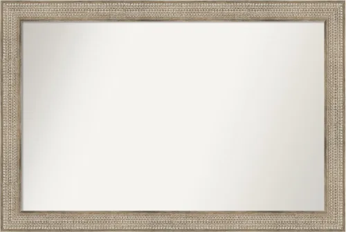 Vista 257 de Amanti Art Espejo de baño plateado para sobre fregadero, 26 x 26 pulgadas, espejo cuadrado de níquel pulido, marco de madera tradicional mediano, se