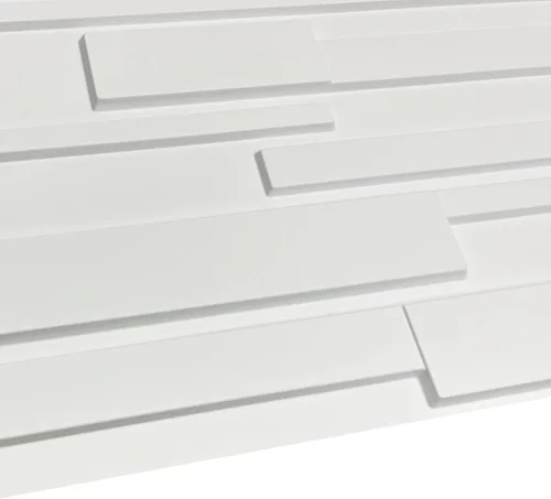Vista 5 de Panel de azulejos de pared o techo rectangular de PVC de alta calidad de 19.7 x 19.7 pulgadas, paquete de 12 unidades de color blanco mate de 32