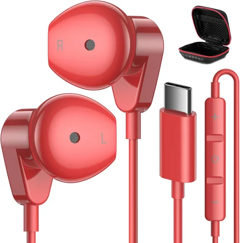 Vista 12 de APETOO Auriculares USB C para iPhone Air 17 16 Pro Max 15 Plus iPad, Samsung S25/S24/S23/S22/S21 HiFi Stereo USB-C Auriculares con cable