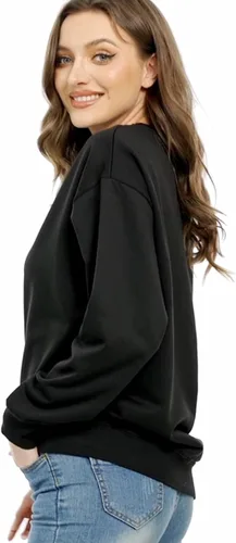 Vista 5 de CAMNOW Sudadera de gran tamaño con cuello redondo para mujer, ajuste holgado, sin capucha
