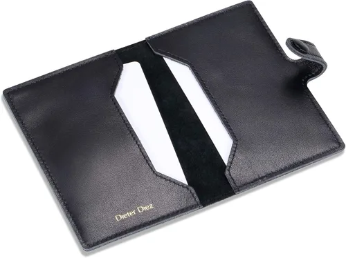 Vista 11 de HISCOW Tarjetero plegable delgado minimalista - piel de becerro italiana (negro)
