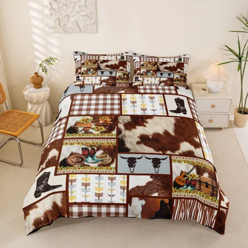 Vista 27 de Juego de funda de edredón de oso para niños, juego de ropa de cama de animales salvajes para niños, naturaleza, vida silvestre, oso, pájaro, juego