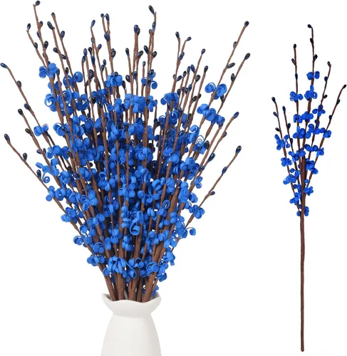Vista 24 de Wootkey 10 piezas de flores artificiales de jazmín de tallo largo, color naranja quemado, jazmín otoñal, tallos florales de otoño para ramos