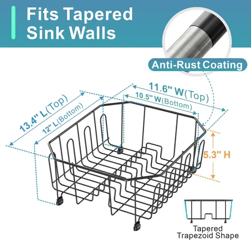 Vista 2 de GSlife Escurridor de platos pequeño en el fregadero, escurridor de platos compacto para fregadero de cocina y apartamento, resistente a