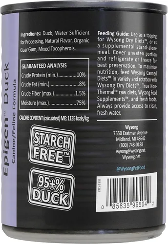Vista 2 de Wysong Comida enlatada para perros y gatos Epigen™ Duck