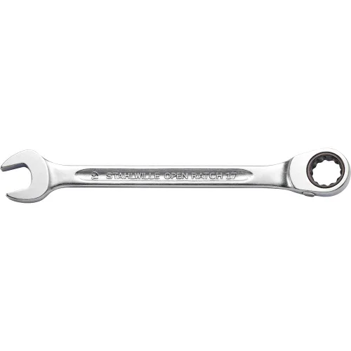 Vista 5 de Stahlwille 41170808 - Llave combinada de trinquete, apertura trasera, 72 dientes con extremo bihexágono, acero aleado cromado y cromado