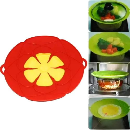 Vista 3 de Juego de 2 tapones de silicona contra derrames – Protección contra hervir – Herramienta de cocina multifunción – Antiderrames, sin hervir sobre
