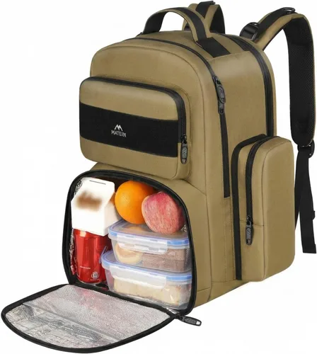 Vista 10 de MATEIN Mochila de almuerzo para hombres de trabajo, mochila táctica de 15.6 pulgadas con compartimento para el almuerzo, mochilas grandes para Negro