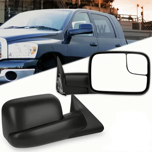 Vista 52 de Conjunto de espejo lateral del conductor o del pasajero para Ford F150 F250 F350 plegable manual, sin calefacción, color negro liso, paquete de 1