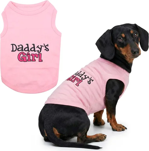 Vista 37 de Parisian Pet - Camiseta para perros y gatos, con texto en inglés Daddy's Girl, 2XS