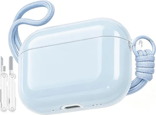 Vista 11 de Funda para AirPods Pro 2ª/1ª con cordón y kit de limpieza, rosa C-rosa