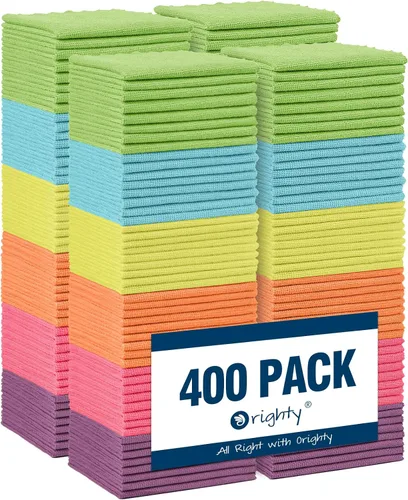 Vista 9 de Orighty Paño de limpieza de microfibra a granel, paquete de 50 toallas de tienda, trapos de limpieza reutilizables, toallas de microfibra sin pelusa