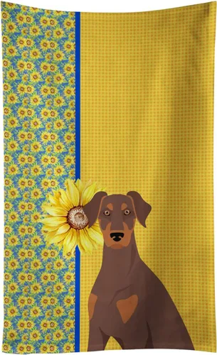Vista 188 de Caroline's Treasures WDK5313KTWL - Toalla de cocina con diseño de girasoles de verano, color negro y tostado, Airedale Terrier, toalla de mano
