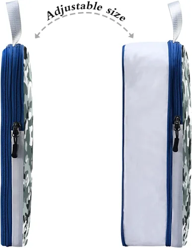Vista 3 de Juego de cubos de embalaje de compresión expandibles de camuflaje, bolsas de almacenamiento extensibles, 3 piezas, ropa sucia separada, resistente