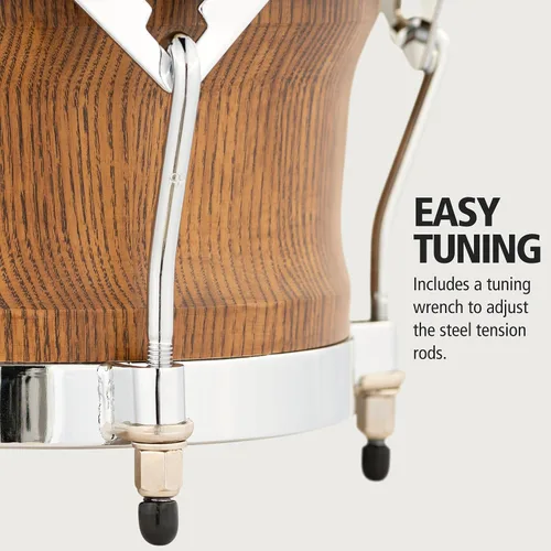 Vista 4 de Meinl Percussion WB500ZFA-M Free Ride Series Woodcraft Bongos, Zebra Acabado Ash - Mate