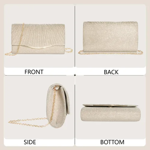 Vista 7 de Carteras de mano para mujeres, formales, elegantes, bolso de noche, bolsos de mano, bolso cruzado para boda, cóctel, baile de graduación, fiesta