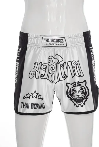 Vista 3 de Fldy Pantalones cortos de Muay Thai para niños y niñas, pantalones cortos de boxeo, kickboxing, artes marciales, pantalones cortos de gimnasio