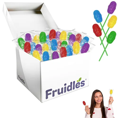 Vista 5 de Chupones de piruletas, sin azúcar, arco iris pediátrico, sabor afrutado demasiado, certificado Kosher Parve, envuelto individualmente, 1 libra