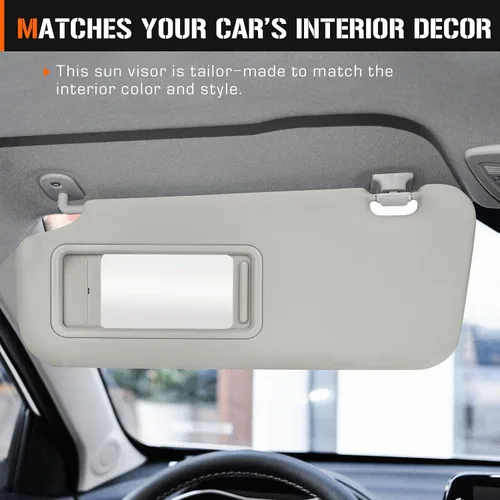 Vista 7 de Visera solar para Mazda 3 2010-2013, lado izquierdo del conductor, repuesto de visera solar gris BBM2-69-320C-75