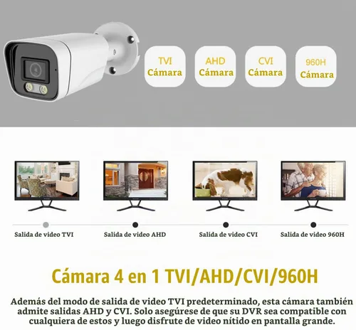 Vista 5 de Cámara analógica de seguridad CCTV Bullet TVI de 5 MP, lente de 2.8mm, ángulo de visión amplio de 100° al aire libre