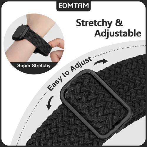 Vista 3 de 5 Pack de Correas Trenzadas Elásticas Compatibles con Bandas de Apple Watch para Mujeres y Hombres 38mm 40mm 41mm 42mm 44mm 45mm 46mm 49mm, Correas