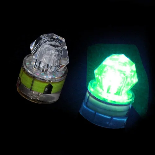 Vista 5 de Paquete de 10 luces LED de caída profunda de pesca, luces LED estroboscópicas intermitentes de colores, luz de pesca subacuática, atractantes Verde