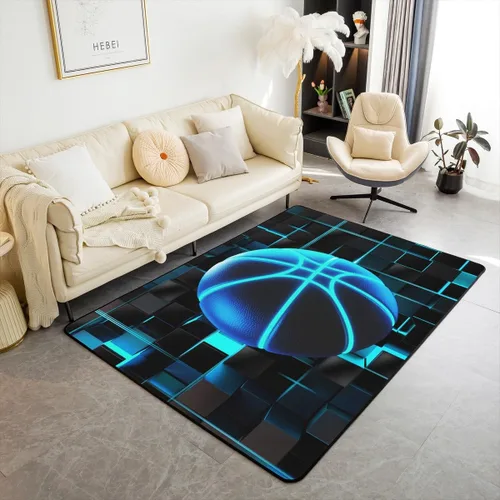 Vista 19 de Erosebridal Tapete de fútbol para interiores de 3 x 5 pulgadas, alfombra de fútbol neón para niños, adolescentes, hombres, brillantes, geométricas