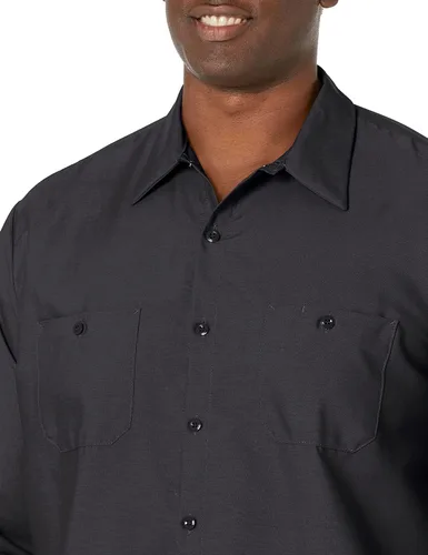 Vista 3 de Red Kap Camisa de trabajo industrial de manga larga para hombre Negro