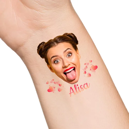 Vista 33 de Tatuajes temporales personalizados con texto de nombre, tatuaje temporal personalizado con logotipo fotográfico para adultos, parejas, mujeres
