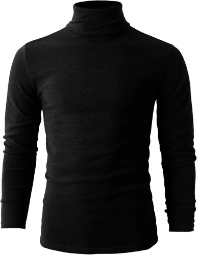 Vista 2 de H2H Mens Lightweight Slim Fit Turtleneck Pullover Casual Long Sleeve