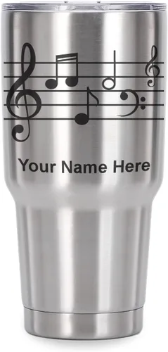 Vista 40 de LaserGram Vaso aislado al vacío de 20 onzas, personal de música, grabado personalizado incluido (negro)