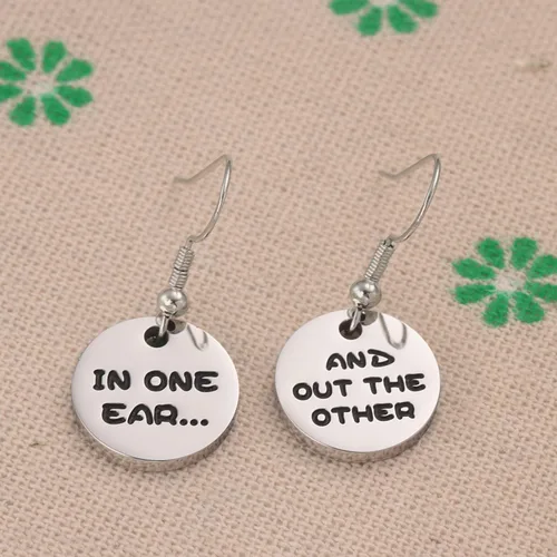 Vista 5 de Aretes divertidos para mujeres, regalos únicos, aretes extraños para adolescentes, Acero inoxidable, Ágata