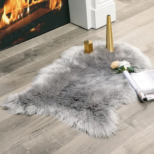 Vista 46 de MIULEE Alfombra de Área de Lujo Súper Suave y Esponjosa de Piel Sintética Rectangular Alfombra Decorativa de Felpa Shaggy para Mesita de Noche Sofá