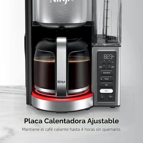 Vista 8 de Ninja Fresh Brew™ Cafetera de goteo, jarra de vidrio programable de 14 tazas, clásica y rica, depósito de agua extraíble de 70 onzas, lote pequeño