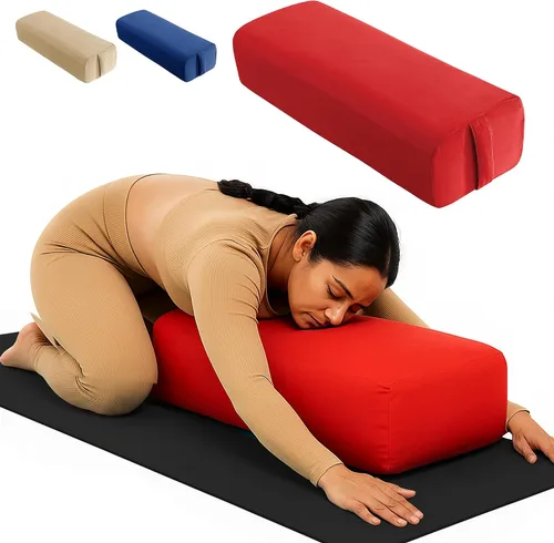 Vista 8 de Almohada rectangular de yoga para meditación, yoga y apoyo de espalda, cojín de meditación suave con funda de algodón extraíble para lavar a mano