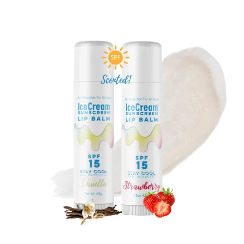 Vista 14 de IceCream Bálsamos labiales con protector solar, protector solar para labios, protector solar resistente al agua para labios, cuidado de labios