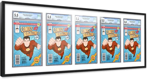 Vista 17 de Poster Palooza Marco de cómics con paspartú para 1 cómic de grado CGC, CBCS o PGX, marco de cómic de bronce para cómic de 8.125 x 13 pulgadas