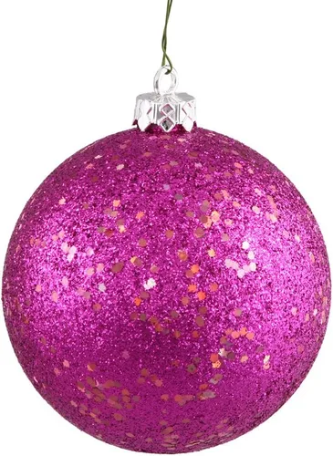 Vista 42 de Vickerman Adorno de bola de Navidad inastillable con acabado de lentejuelas con tapa perforada, 6 por bolsa, 4 pulgadas, color negro