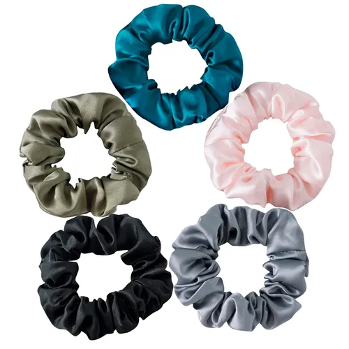Vista 15 de Lazos para el cabello de seda de morera, prevención del encrespamiento y sin daños, accesorios para dormir y noche para mujeres (albaricoque)