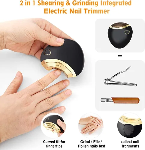 Vista 4 de Cortaúñas eléctricas, cortadora eléctrica segura para bebés, máquina de cortar eléctrica recargable para recién nacidos, niños, niños pequeños