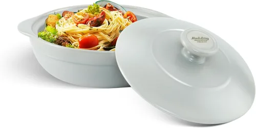 Vista 14 de MINH LONG - Horno holandés de porcelana de 1 cuarto de galón con tapa, sin plomo ni cadmio, apto para horno hasta 482 °F, retención de calor, olla